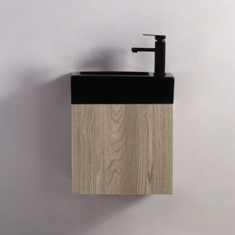 Handwaschschrank - Weiß und Eiche Grau - skandinavisch - 45x24 cm - Studio