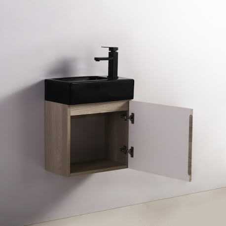 Armadio lavamani - Bianco e Rovere Grigio - Scandinavo - 45x24 cm - Studio