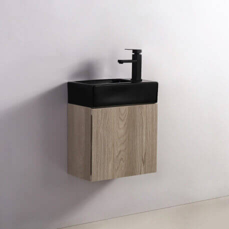 Armadio lavamani - Bianco e Rovere Grigio - Scandinavo - 45x24 cm - Studio