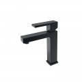 Grifo mezclador de lavabo cuadrado - Matt negro - Cube