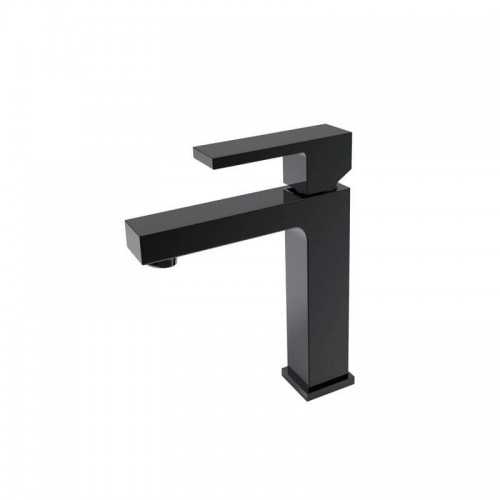 Grifo mezclador de lavabo cuadrado - Matt negro - Cube