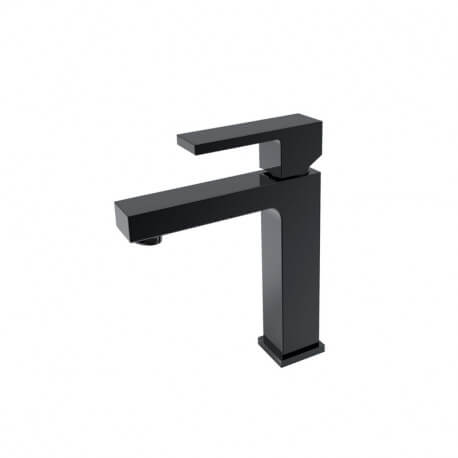 Grifo mezclador de lavabo cuadrado - Matt negro - Cube