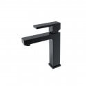 Grifo mezclador de lavabo cuadrado - Matt negro - Cube