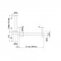Siphon Lavabo Design Tubular Totem - Brossed Inox