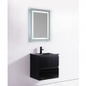 Mobile bagno 2 cassetti - Nero - Lavabo - 60x46 cm - Scuro |Via del bagno