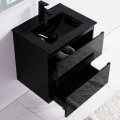 Mobile bagno 2 cassetti - Nero - Lavabo - 60x46 cm - Scuro |Via del bagno