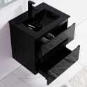 Bathroom cabinet 2 drawers - Black - Vasque - 60x46 cm - Dark