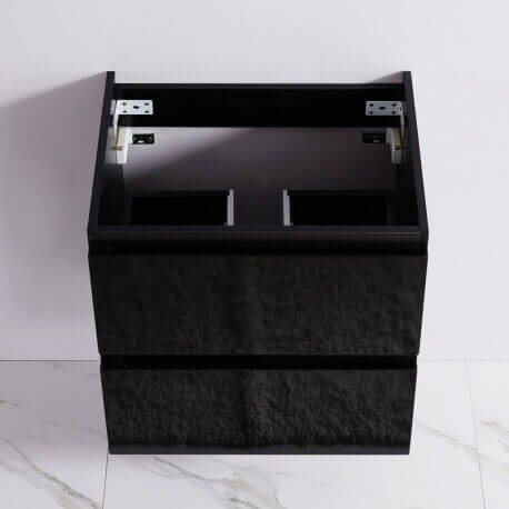 Bathroom cabinet 2 drawers - Black - Vasque - 60x46 cm - Dark