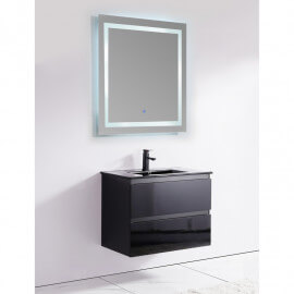 Bathroom cabinet 2 drawers - Black - Vasque - 80x46 cm - Dark 2