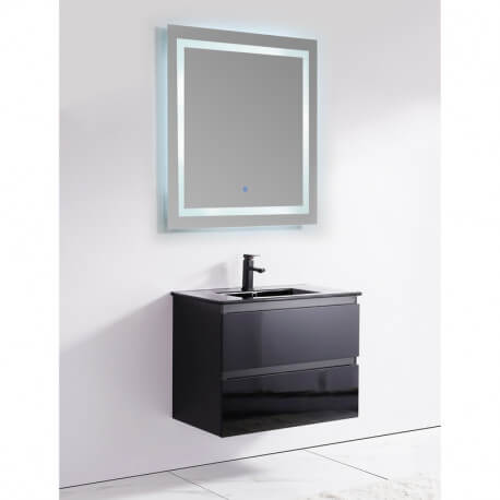 Meuble de salle de bain 2 Tiroirs - Noir - Vasque - 80x46 cm - Dark | Rue du Bain