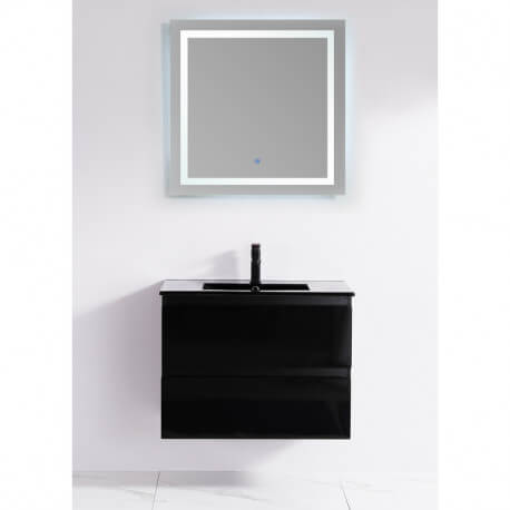 Meuble de salle de bain 2 Tiroirs - Noir - Vasque - 80x46 cm - Dark | Rue du Bain