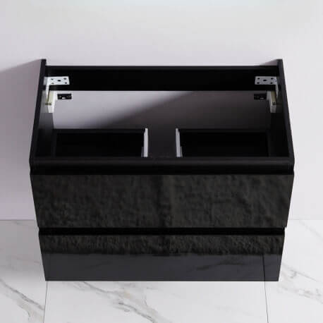 Meuble de salle de bain 2 Tiroirs - Noir - Vasque - 80x46 cm - Dark | Rue du Bain