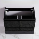 Meuble de salle de bain 2 Tiroirs - Noir - Vasque - 80x46 cm - Dark | Rue du Bain