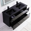 Cuarto de baño 4 cajones - Negro - Doble lavabo - 120x46 cm - Oscuro