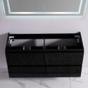 Armadio da bagno 4 cassetti - Nero - Lavello doppio - 120x46 cm - Oscuro