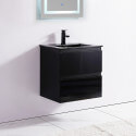 Mobile bagno 2 cassetti - Nero - Lavabo - 60x46 cm - Scuro |Via del bagno