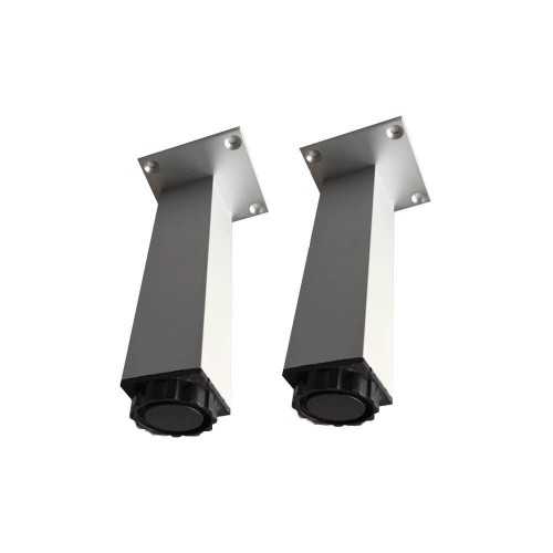 Set of 2 adjustable aluminium feet for bathroom furniture 25 cm
