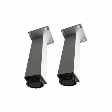 Set of 2 adjustable aluminium feet for bathroom furniture 25 cm