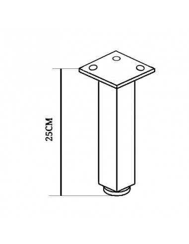 Set aus 2 verstellbaren Aluminiumfüßen für Badezimmermöbel 25 cm