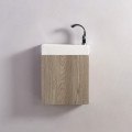 Meuble Lave main - Chêne Gris - Scandinave - 38x14 cm - Minimalist