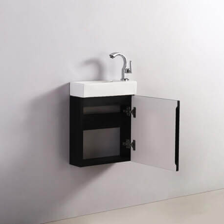 Mobiletto lavamani - Nero - Scuro - 38x14 cm - Minimalista