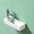 Hand wash Rectangular Space gain Left - Ceramic White - 38x15 cm - Minimalist