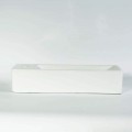 Hand wash Rectangular Space gain Left - Ceramic White - 38x15 cm - Minimalist