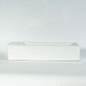 Lavaggio a mano rettangolare A sinistra - Ceramic White - 38x15 cm - Minimalist