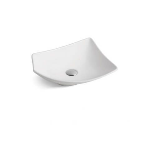 White Ceramic Asymmetric Laying Vasc Sheet