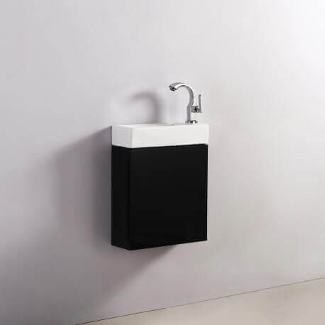 Mobiletto lavamani - Nero - Scuro - 38x14 cm - Minimalista