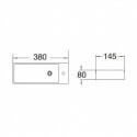 Lave main Rectangulaire Gain de place Droite - Céramique Noire - 38x15 cm - Minimalist