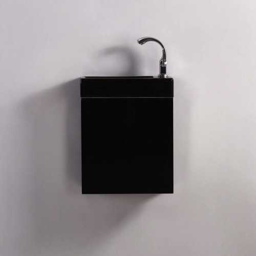 Mobiletto lavamani - Nero - Scuro - 38x14 cm - Minimalista