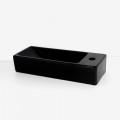 Lavado de mano rectangular Ganancia del espacio derecho - Cerámica Negro - 38x15 cm - Minimalista