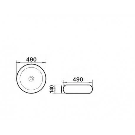 Vasque à poser ronde noire céramique Steel| Rue du Bain