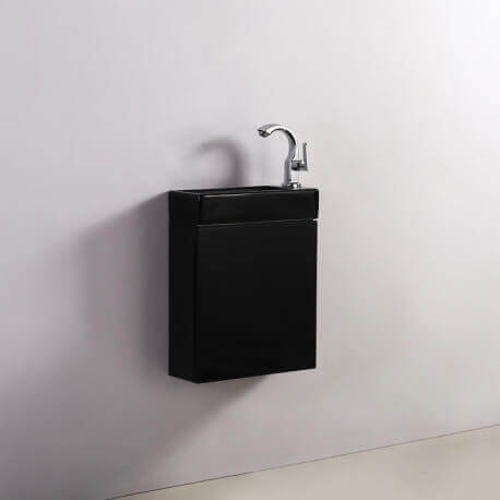 Mobiletto lavamani - Nero - Scuro - 38x14 cm - Minimalista