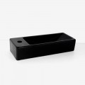 Lavado de manos rectangular Ganancia del espacio Izquierda - Cerámica Negro - 38x15 cm - Minimalista