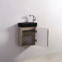 Meuble Lave main - Chêne Gris - Scandinave - 38x14 cm - Minimalist