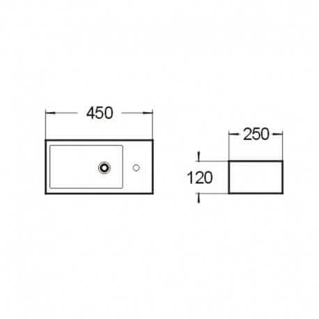 Washing Hand Rectangular Right Studio