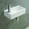 Rectangular izquierdo Lavado de mano - Cerámica - 46x26 cm - Estudio