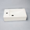 Rectangular izquierdo Lavado de mano - Cerámica - 46x26 cm - Estudio