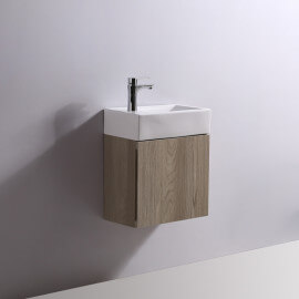Mobile lavamani - Rovere bianco e grigio - Scandinavo - 45x24 cm - Studio