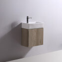 Mobile lavamani - Rovere bianco e grigio - Scandinavo - 45x24 cm - Studio