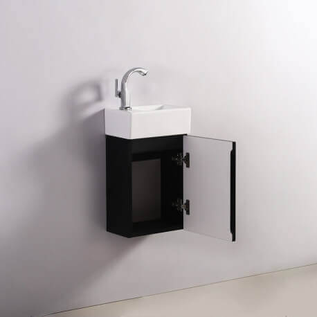 Handwaschbeckenschrank - Schwarz - Dunkel - 30x18 cm - Essento