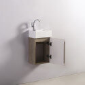 Hand wash cabinet - White and Oak Grey - Scandinavian - 30x18 cm - Essento