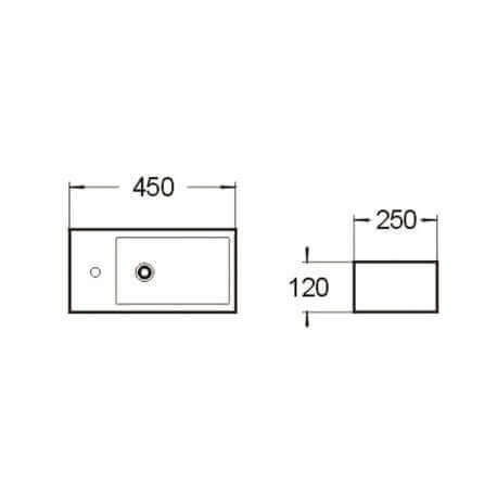 Rectangular izquierdo Estudio de cerámica de lavado de manos