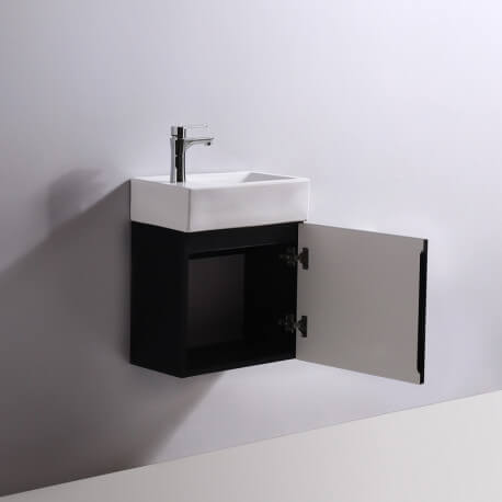 Handwaschbeckenschrank - Schwarz - Dunkel - 45x24 cm - Studio