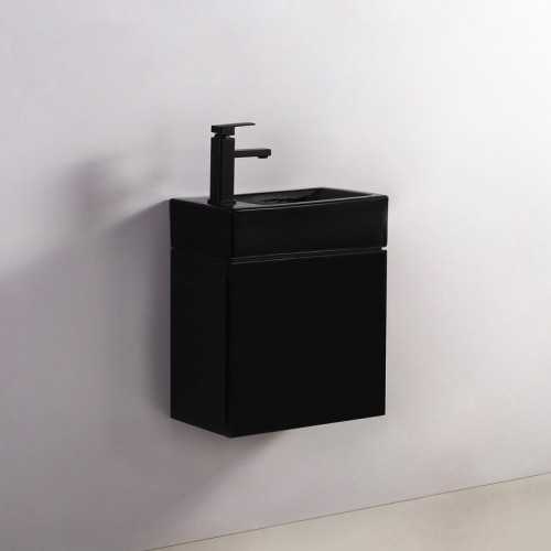 Hand wash Rectangular Straight - Black Ceramic - 45x25 cm - Studio