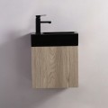 Meuble Lave main - Blanc et Chêne Gris - Scandinave - 45x24 cm - Studio