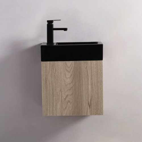Mobile lavamani - Rovere bianco e grigio - Scandinavo - 45x24 cm - Studio