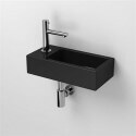 Hand wash Rectangular Left - Black Ceramic - 45x25 cm - Studio